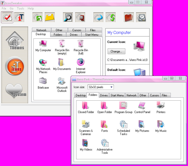 Aero Pink for IconTweaker