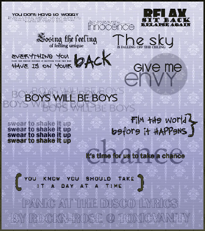 Panic At The Disco Lyrics By Rockn Rose On Deviantart