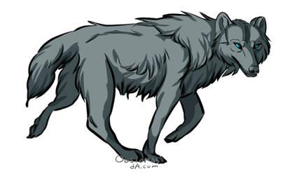 Free Shaded running wolf lineart