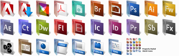 Adobe CS3 Vista Glass Folders