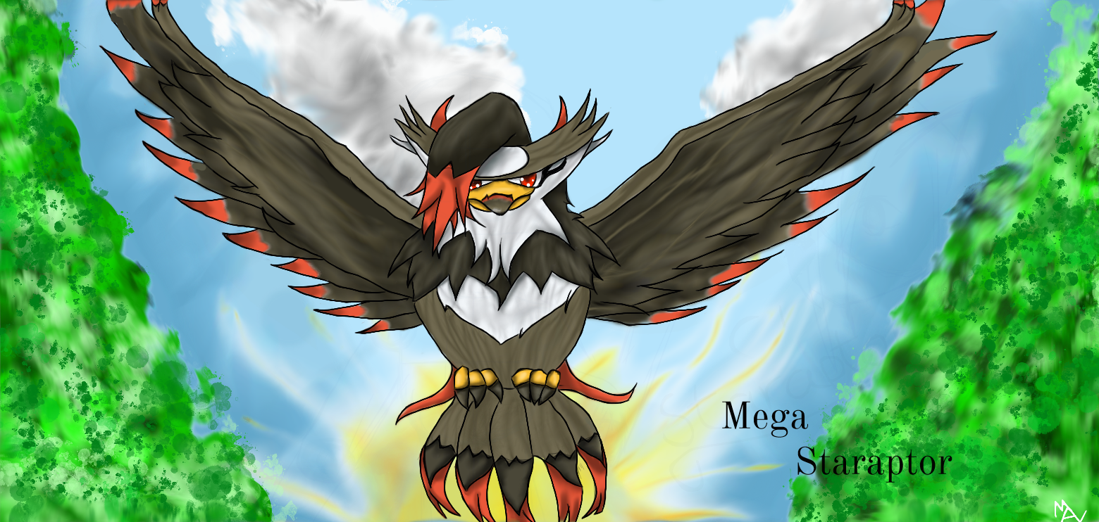 Fanmade Mega Staraptor by LeCupcakes on DeviantArt