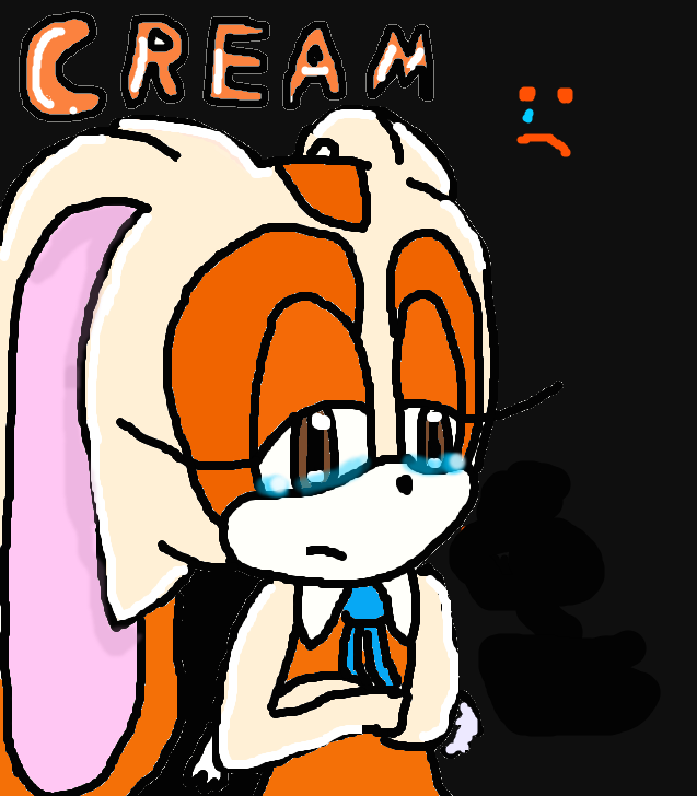 Cream the rabbit sad