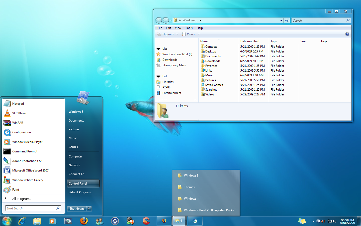 Windows 7 Build 7100 Superbar