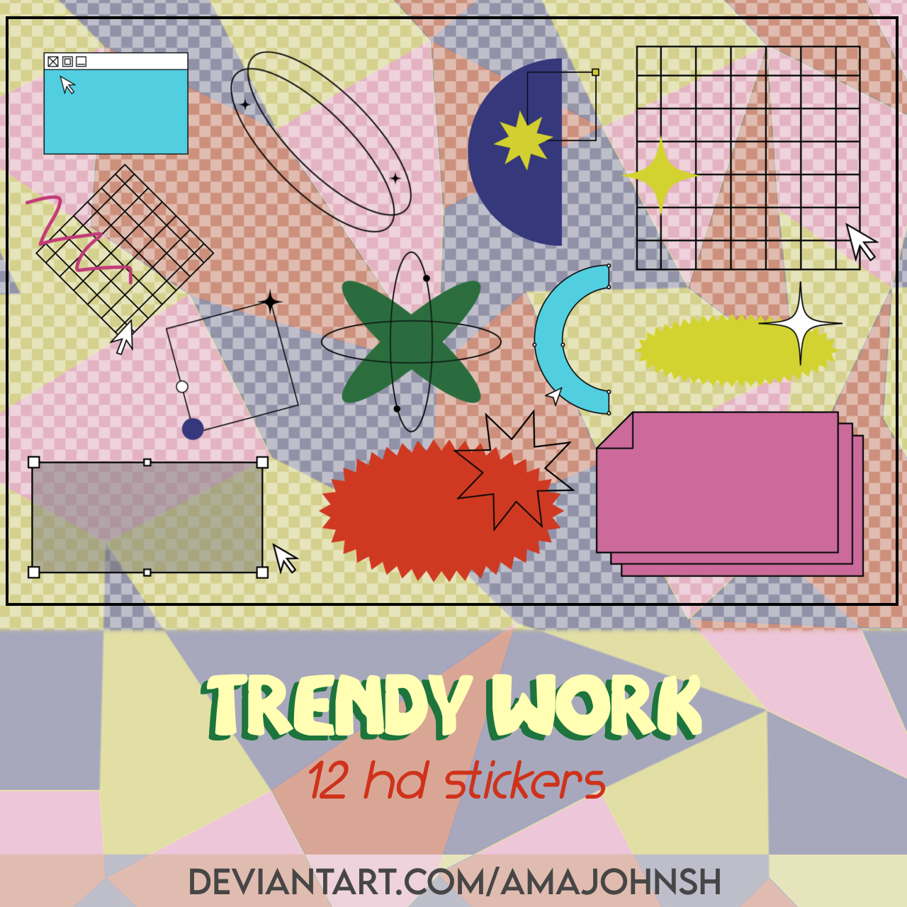#84 Stickers: Trendy Work by amajohnsh on DeviantArt