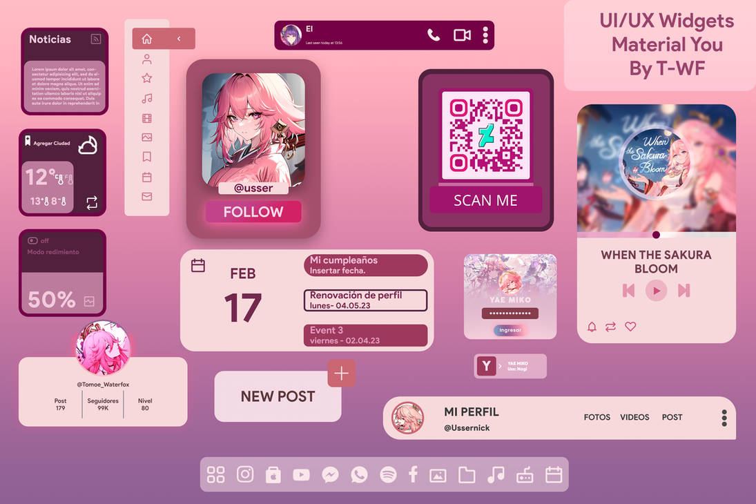 Widgets UI/UX - Material you by Tomoe-Waterfox on DeviantArt