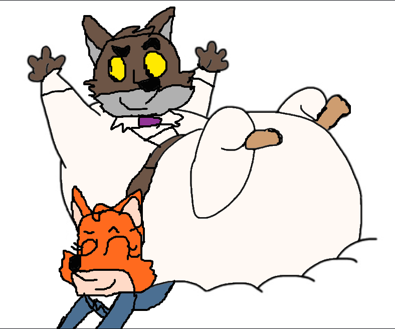 mr wolf squished diane foxington by Artygrl on DeviantArt