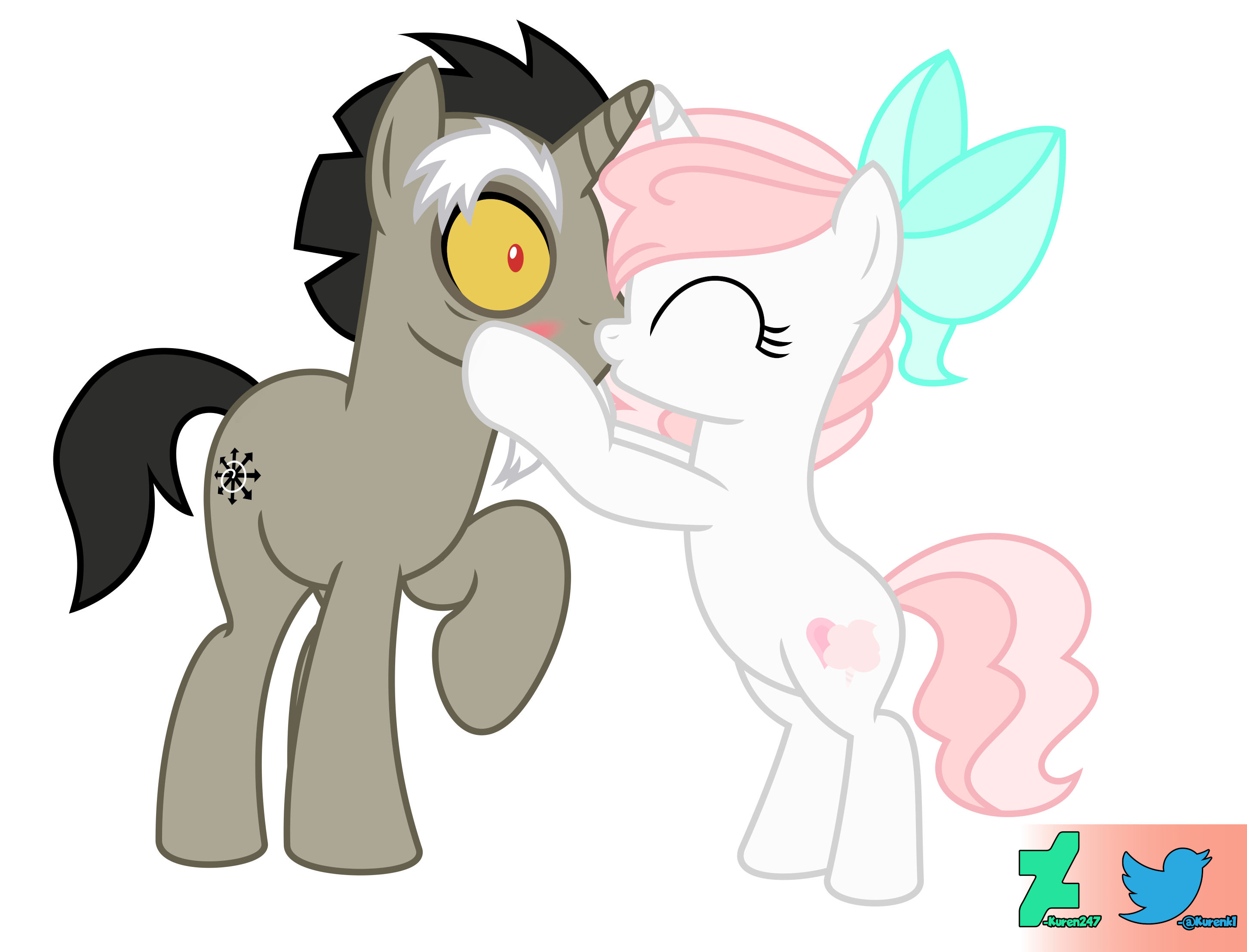 (Commission) The chaotic surprise kiss by kuren247 on DeviantArt
