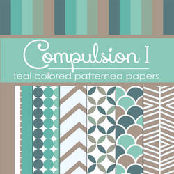 Compulsion I: Teal Colored Pattern Papers (FREE)