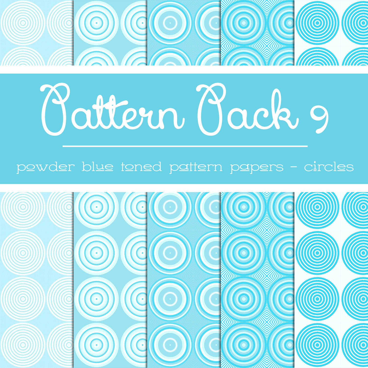 Free Pattern Pack 9: Powder Blue Circles