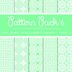 Free Pattern Pack 6: Mint Green Floral 2 (revised)