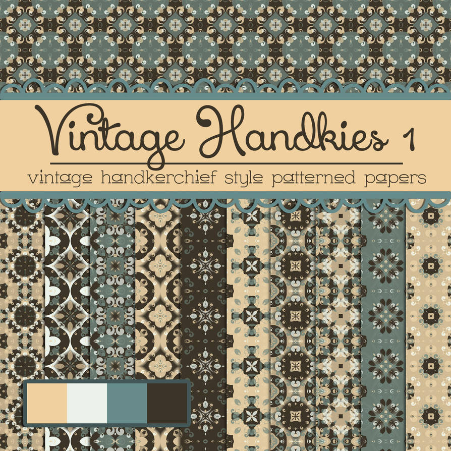 Free Vintage Handkies 1 Patterned Papers by TeacherYanie on DeviantArt