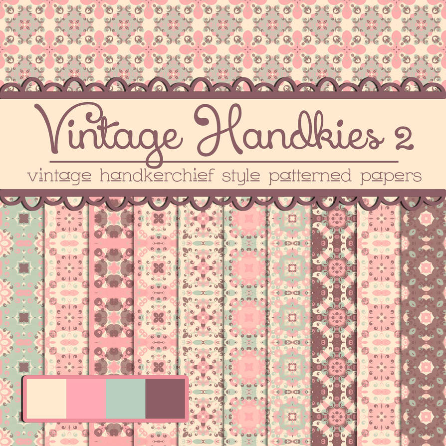 Free Vintage Handkies 2 Patterned Papers by TeacherYanie on DeviantArt