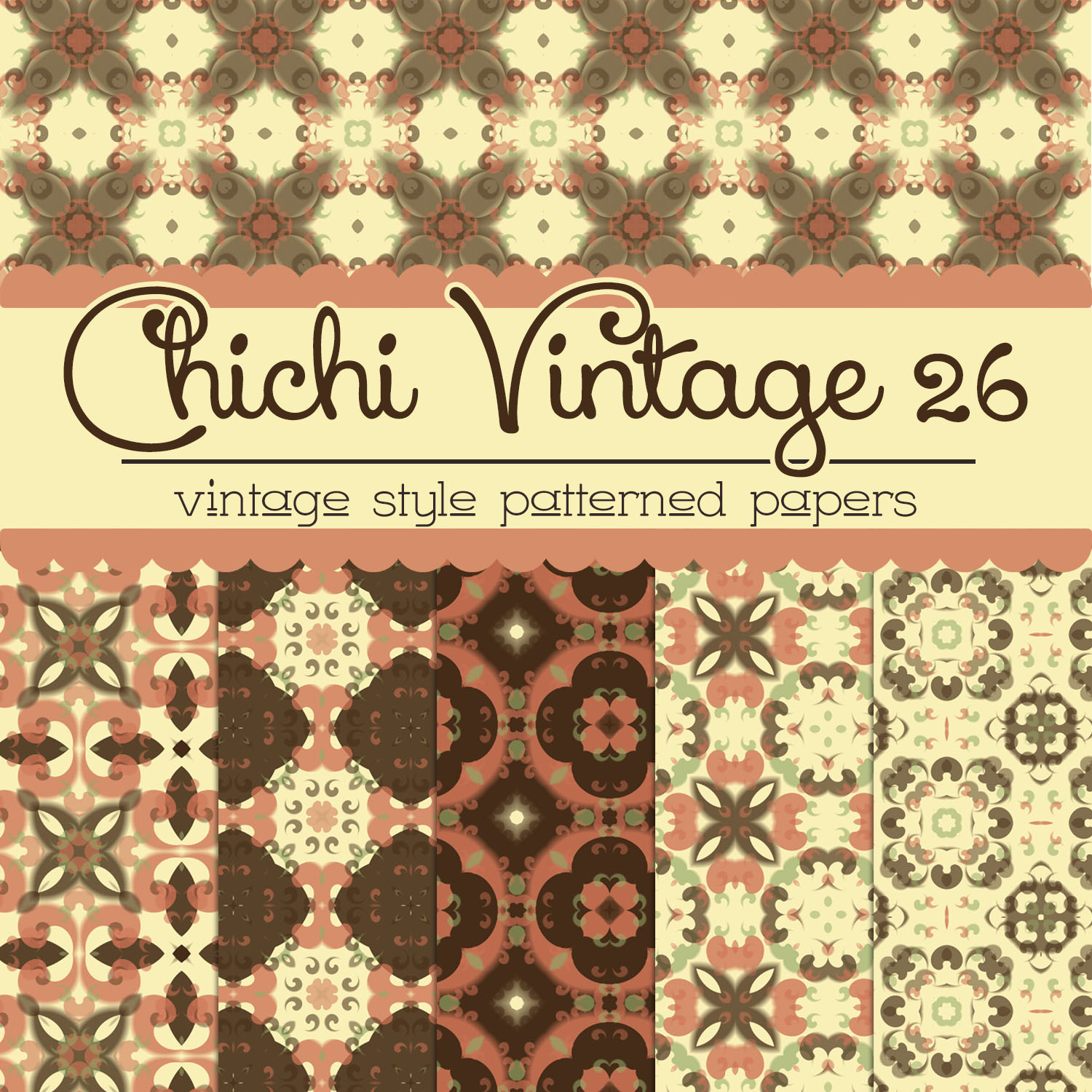 Free Chichi Vintage 26 Patterned Papers