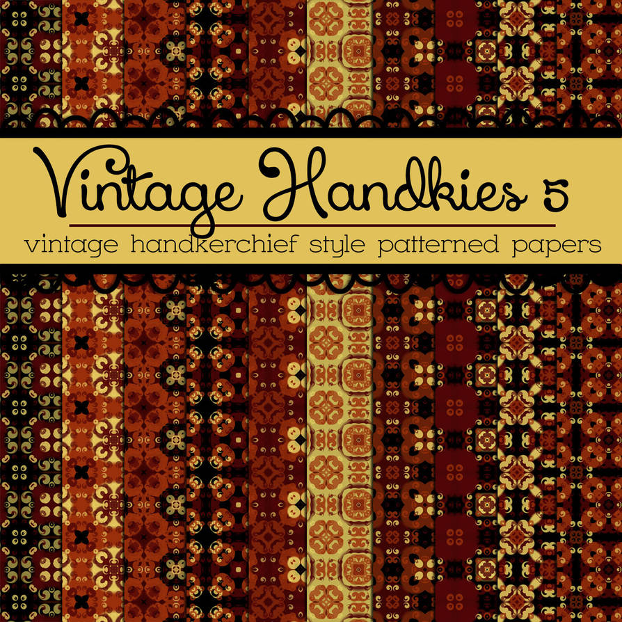 Free Vintage Handkies 5 Patterned Papers by TeacherYanie on DeviantArt