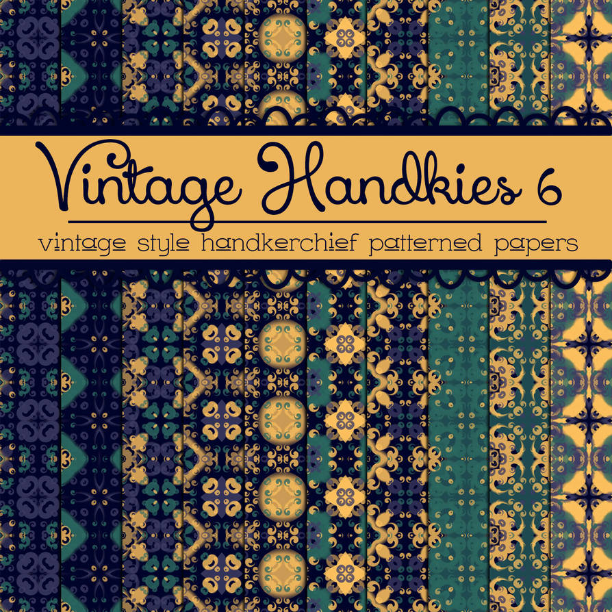 Free Vintage Handkies 6 Patterned Papers by TeacherYanie on DeviantArt