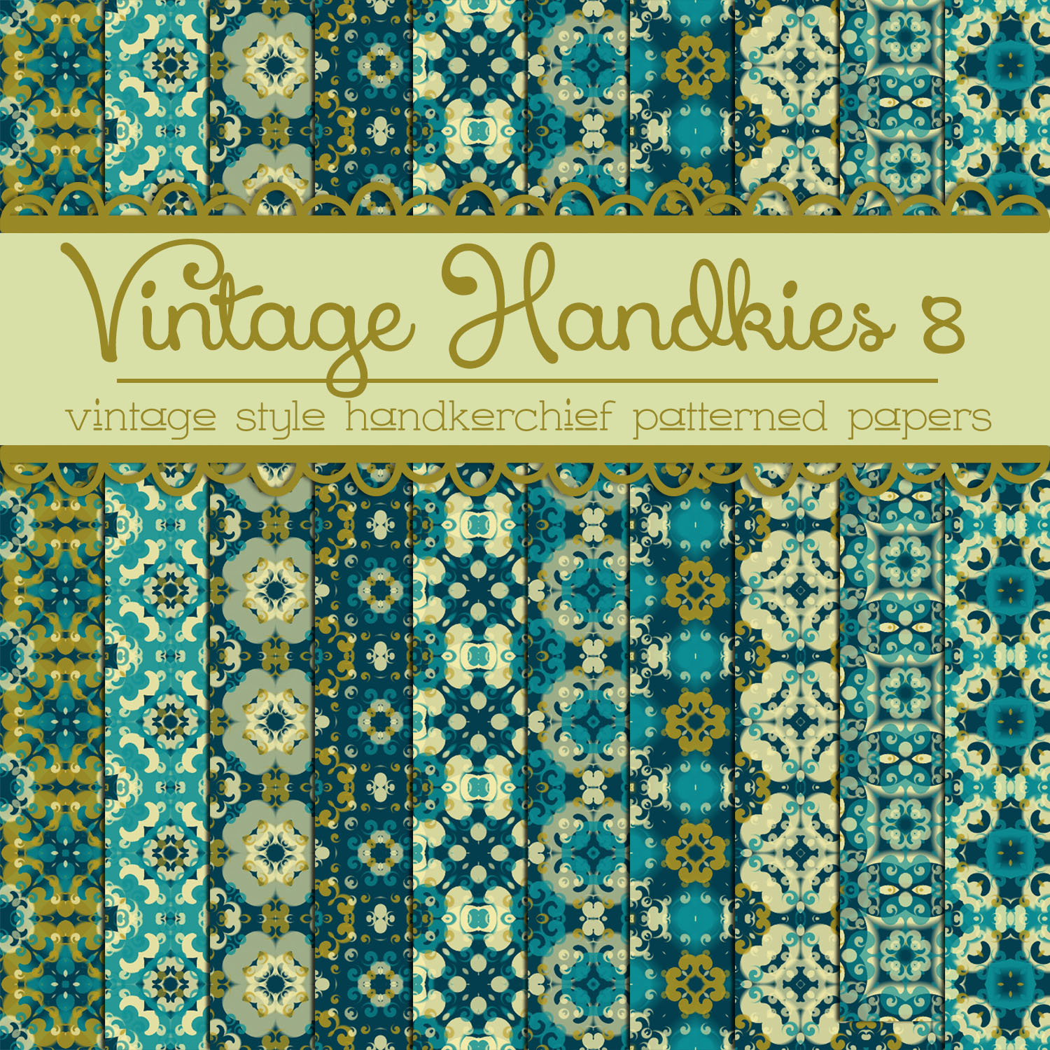 Free Vintage Handkies 8 Patterned Papers by TeacherYanie on DeviantArt