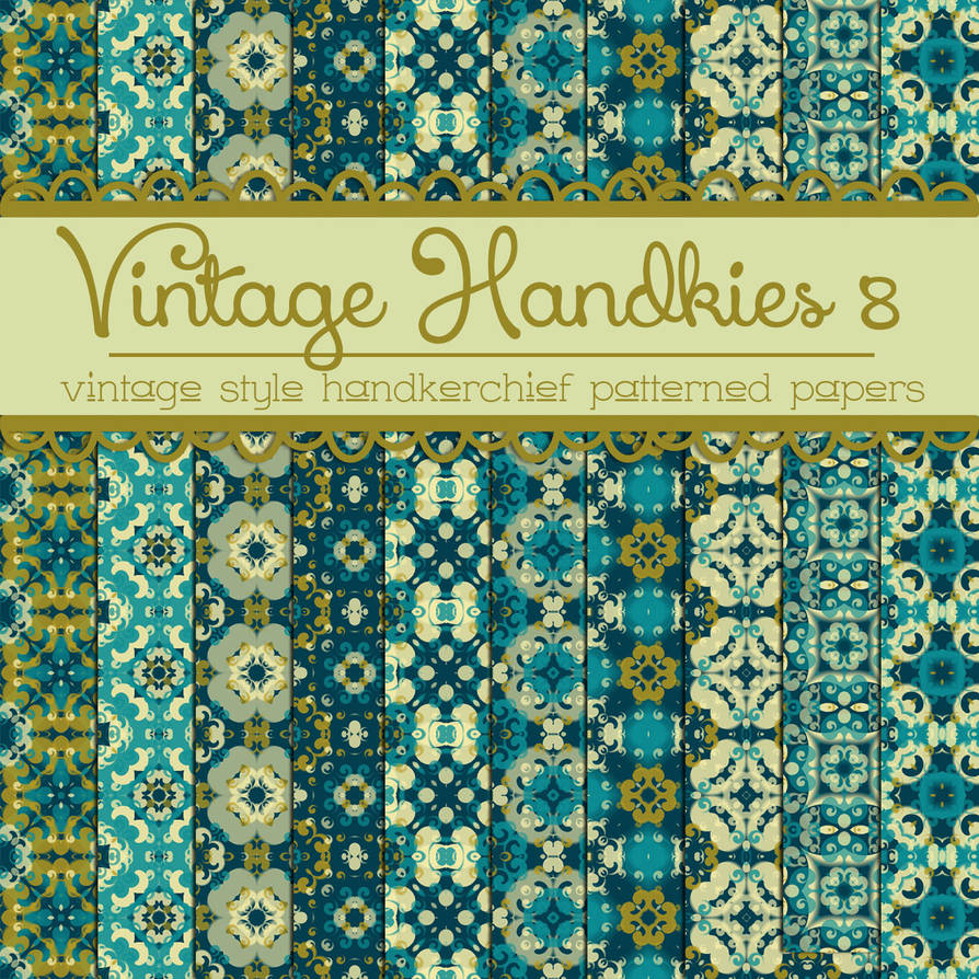 Free Vintage Handkies 8 Patterned Papers by TeacherYanie on DeviantArt
