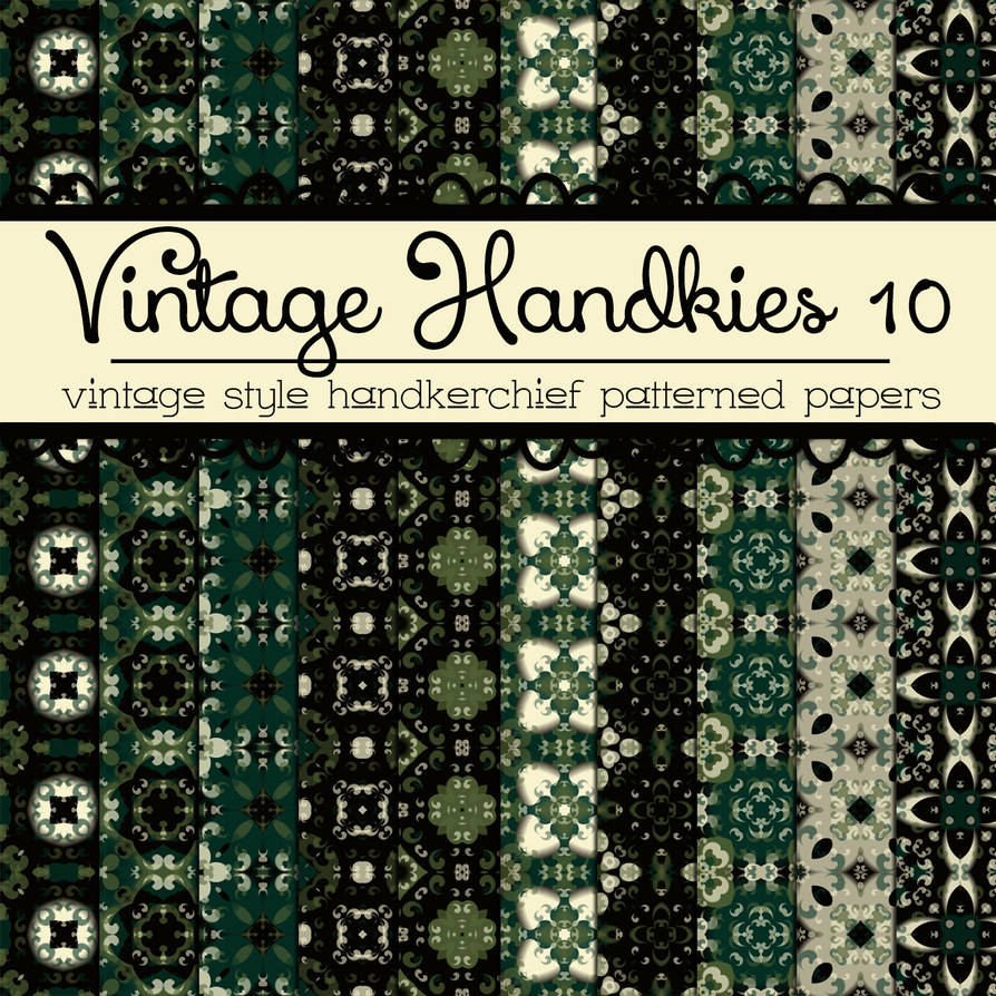 Free Vintage Handkies 10 Patterned Papers by TeacherYanie on DeviantArt