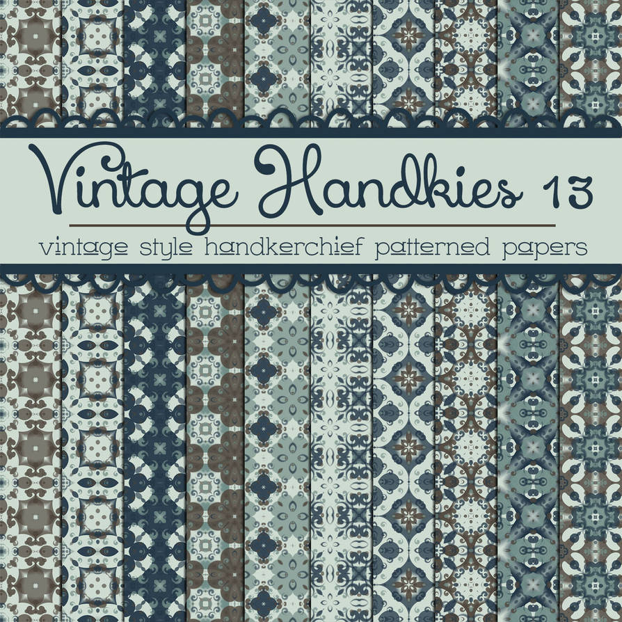 Free Vintage Handkies 13 Patterned Papers by TeacherYanie on DeviantArt