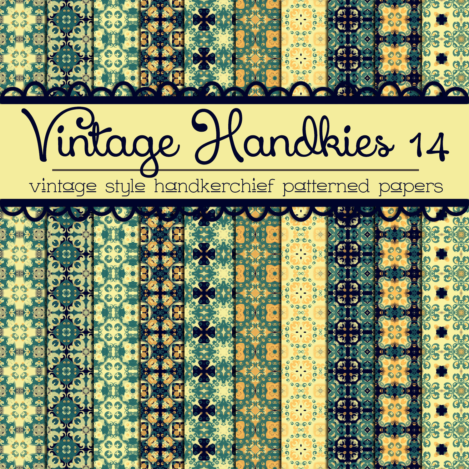 Free Vintage Handkies 14 Patterned Papers by TeacherYanie on DeviantArt