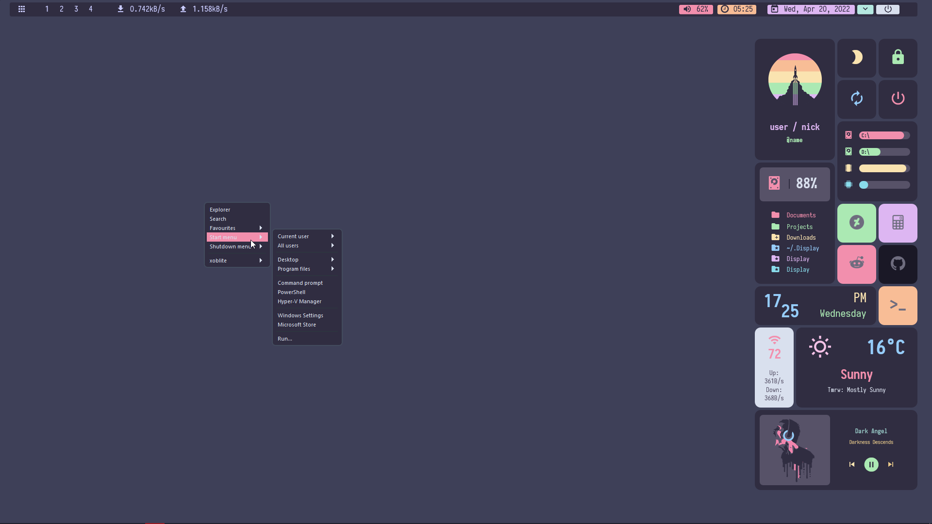 Catppuccin Rainmeter skin by dule23 on DeviantArt