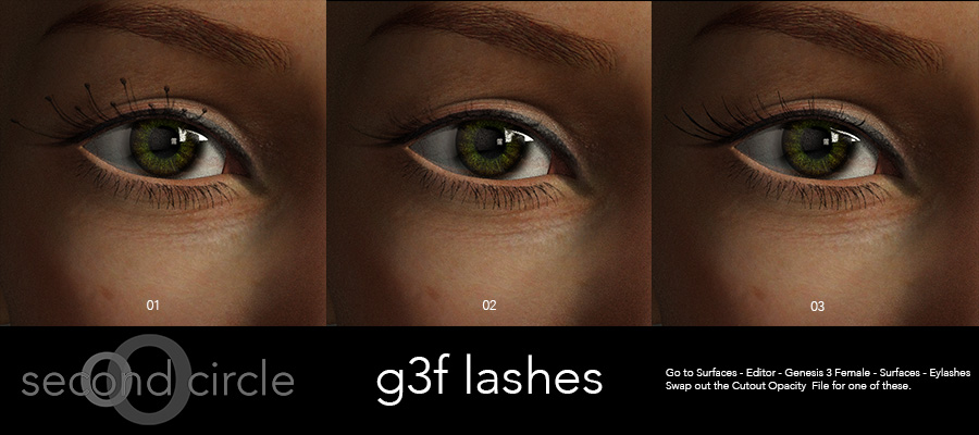 Freebie : Genesis 3 Female Lashes