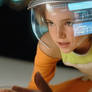 Astronaut Girl with a HUD helmet (video)