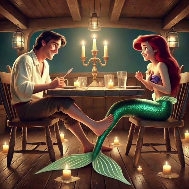 6. Eric Plays Footsy with Ariel's Fishtail. by mermaidan on DeviantArt