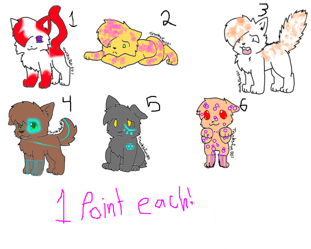 Cat Adopts 1 pnt each