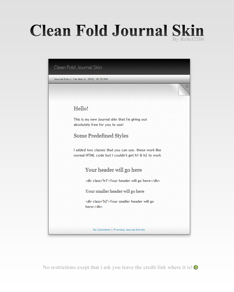 Clean Fold Journal Skin