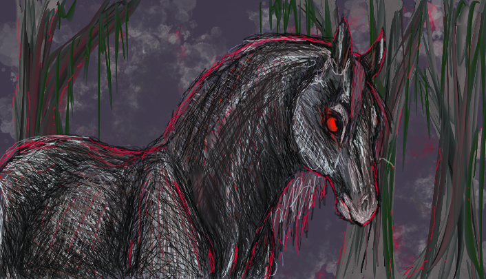 Evil Horse Drawing