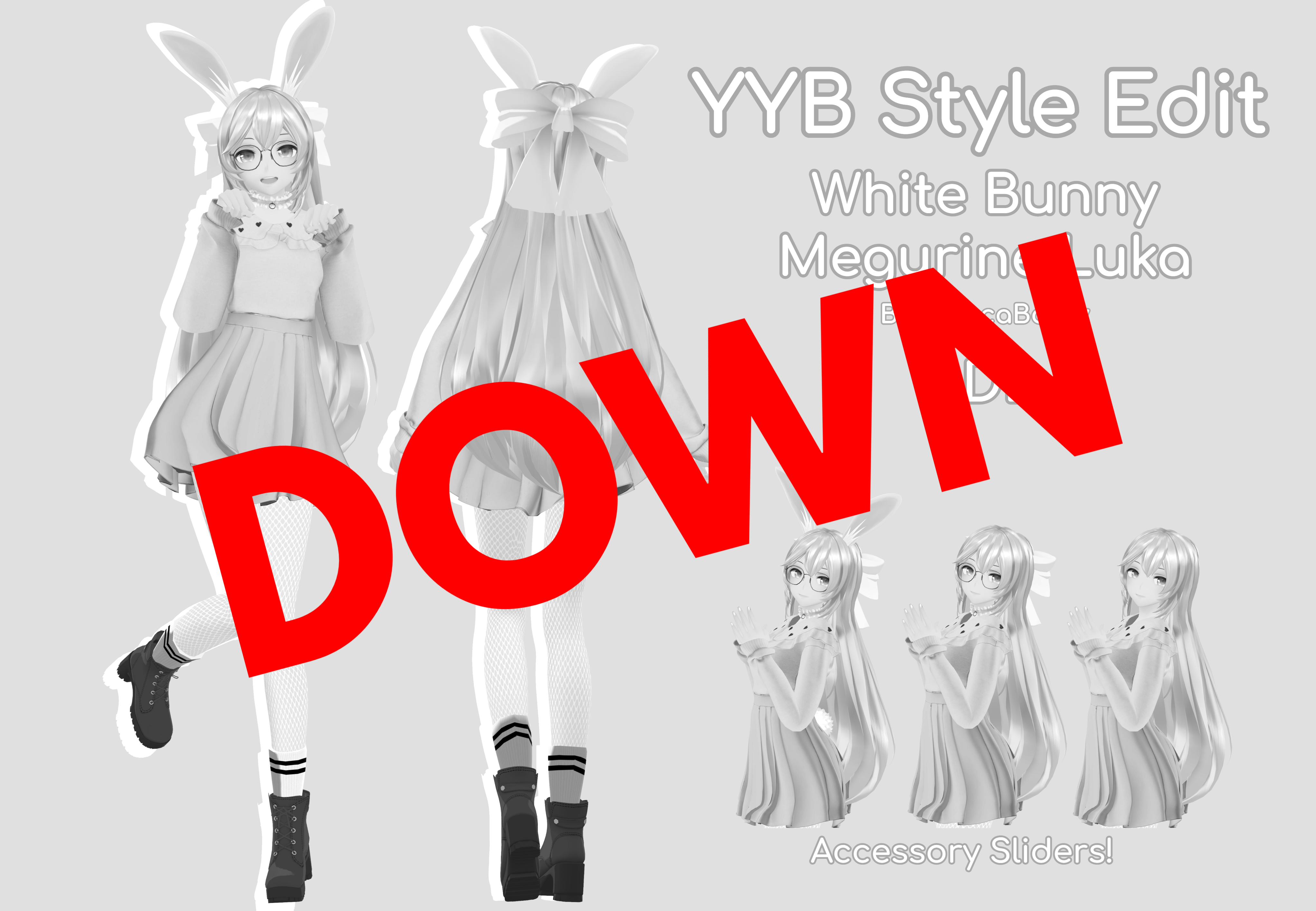 (DOWN) YYB White Bunny Megurine Luka by AlpacaBooty on DeviantArt