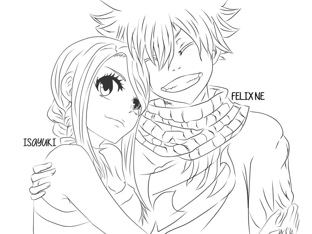 Lineart: Nalu by felixne on DeviantArt