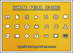 White Pixel Icons