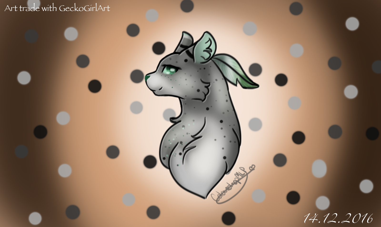 art trade with GeckogirlArt by ColourdropArt on DeviantArt