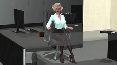 Sexy Secretary Crossing Legs