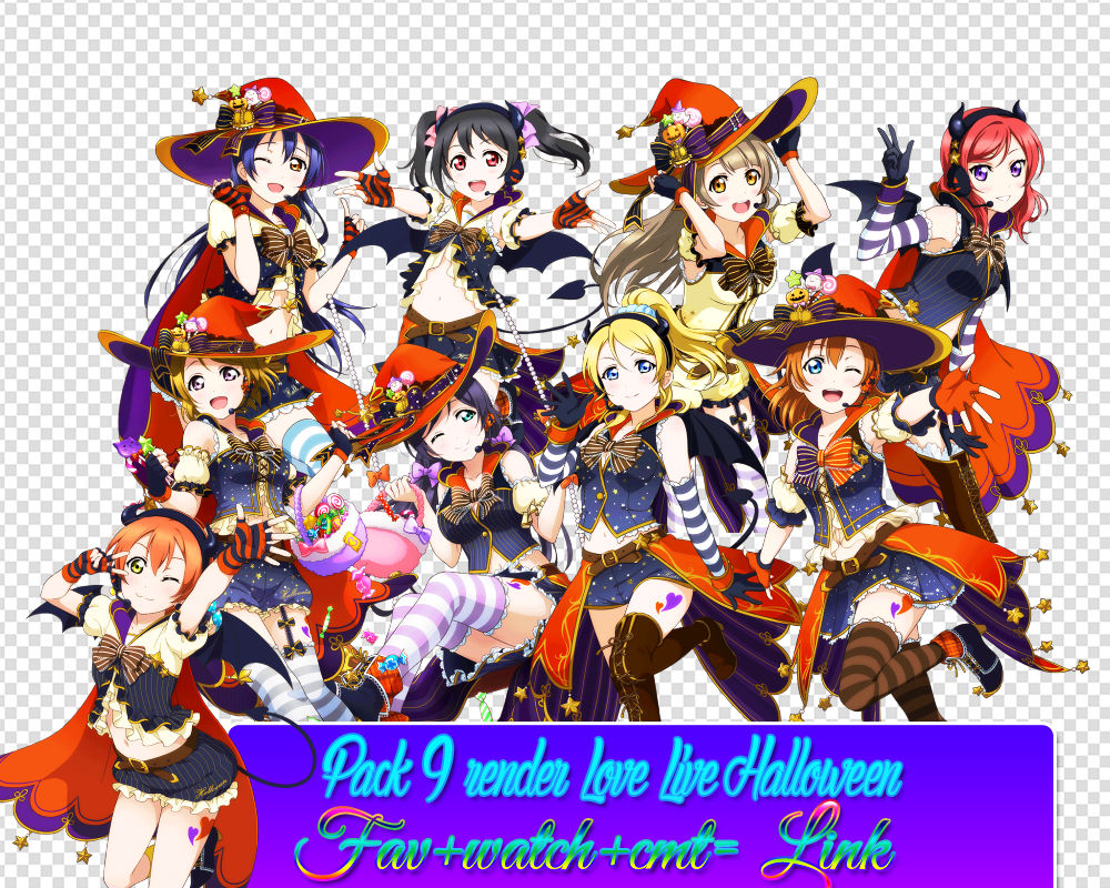Pack #16. 9 render Love Live Halloween by Miriki-chan on DeviantArt