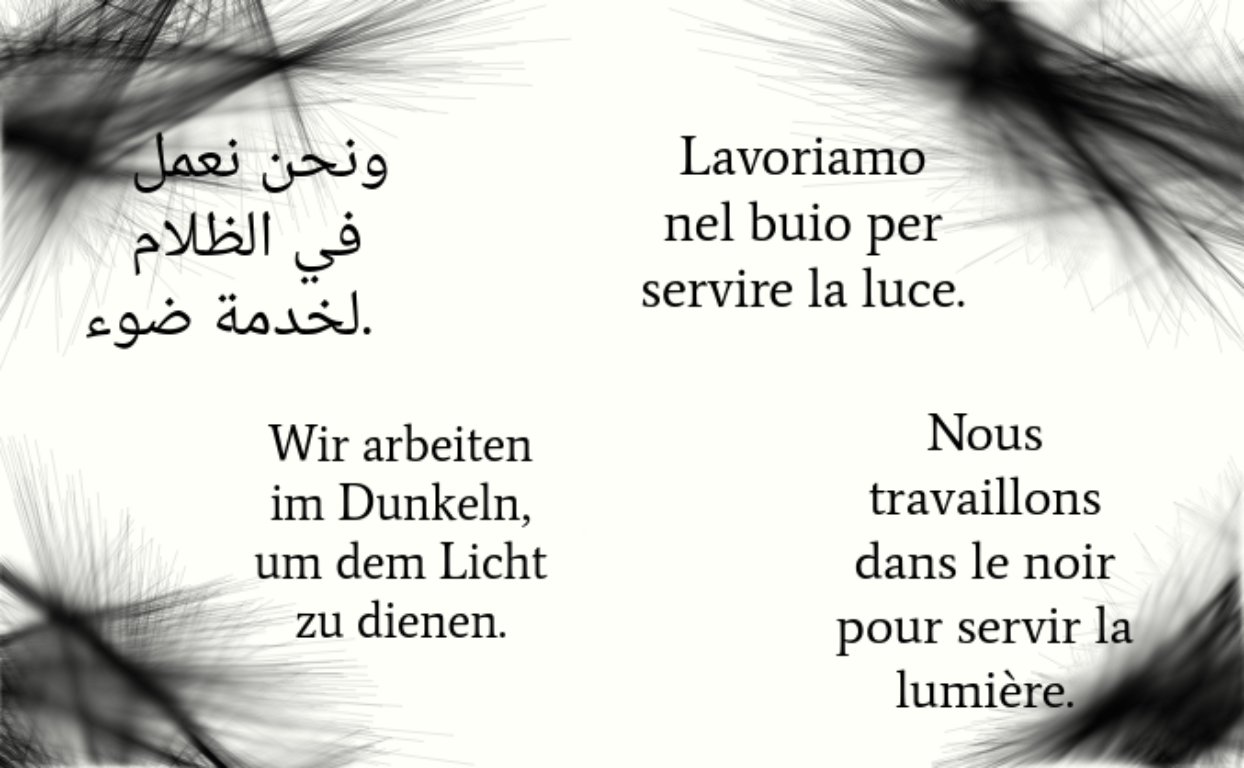 We work in the dark to serve the light. by