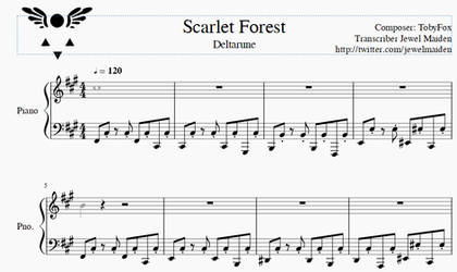 Deltarune  - Scarlet Forest Sheet Music