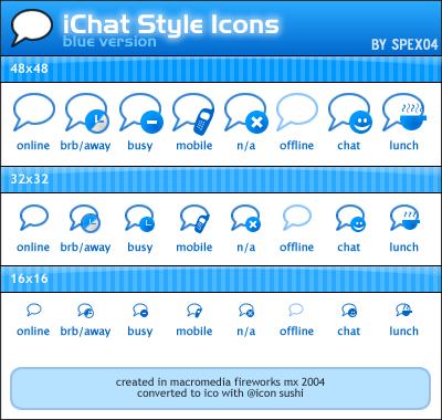 iChat Style Icons - Blue