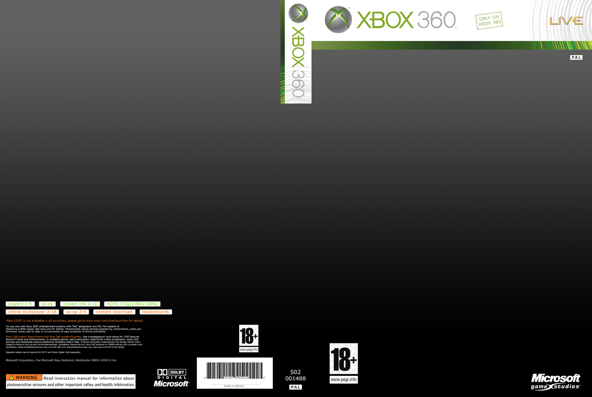 Xbox 360 Cover Template