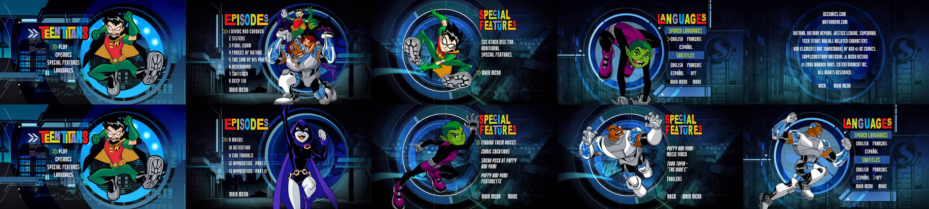 Teen Titans Season 1 DVD + BD Menus by dakotaatokad on DeviantArt