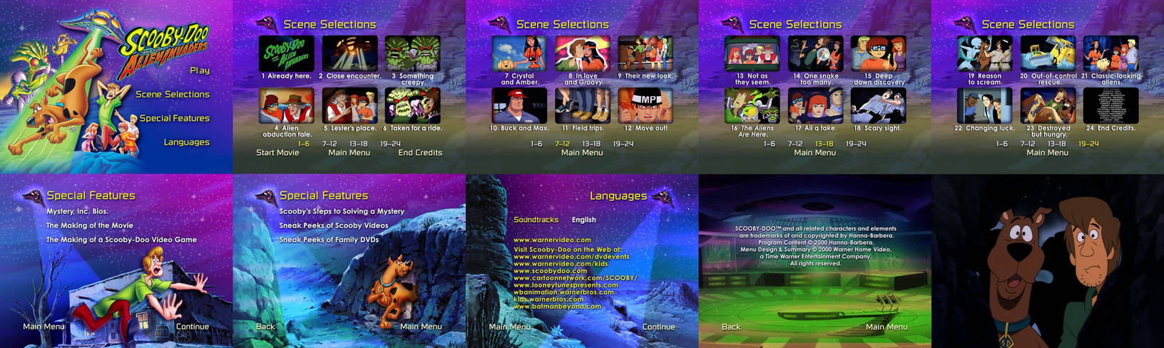Scooby Doo And The Alien Invaders Dvd Menus By