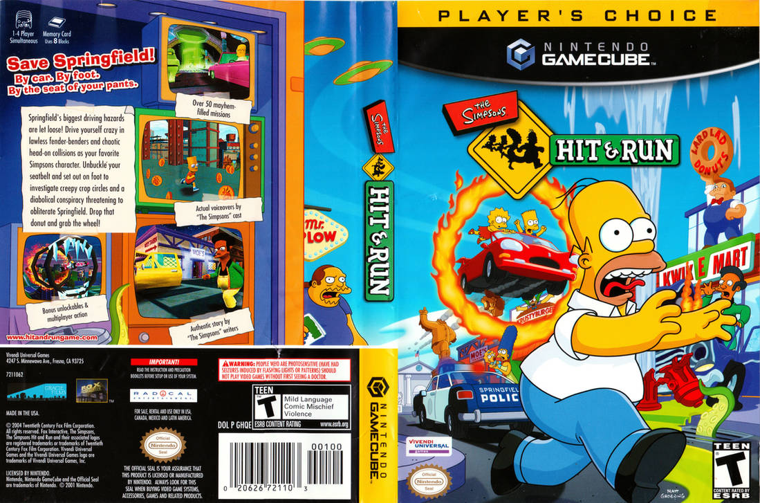 Simpsons Hit 'N Run (Gamecube) by dakotaatokad on DeviantArt