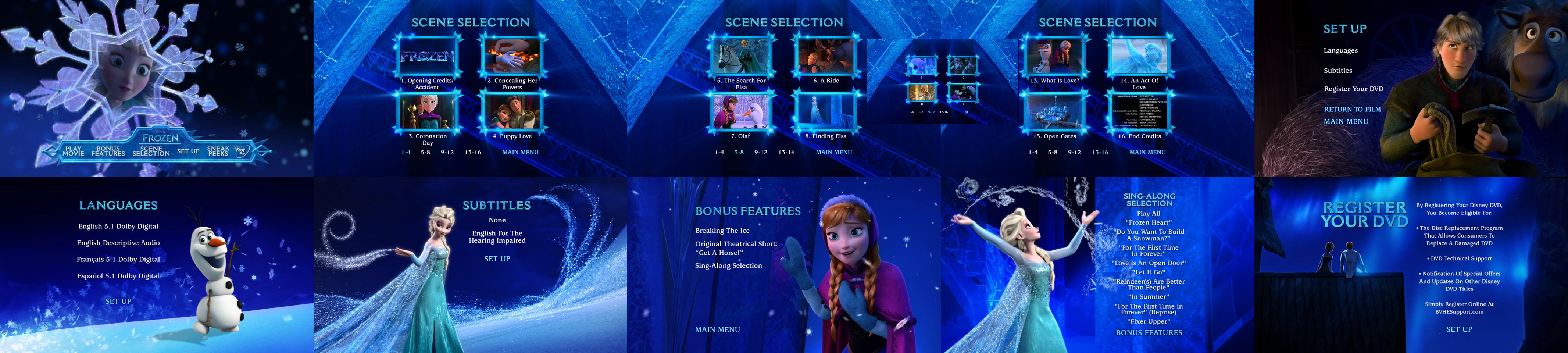 Frozen DVD Menus by dakotaatokad on DeviantArt