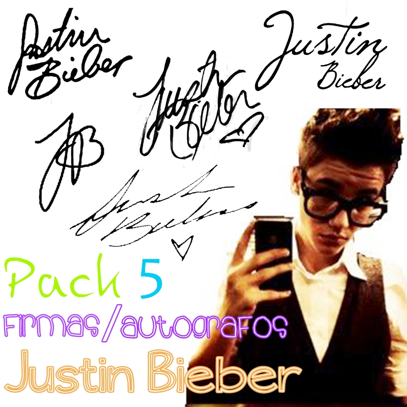 Pack 5 Firmas-Autografos Justin Bieber