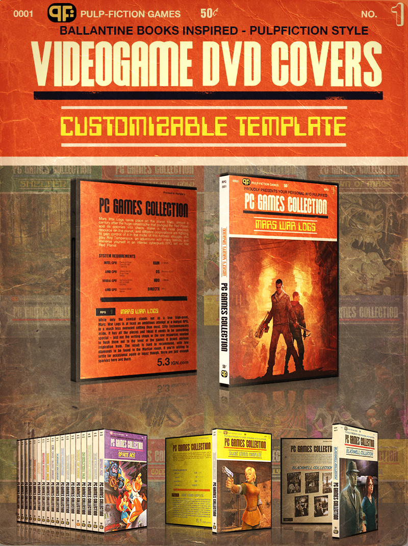 PulpFiction-Style Videogame Cover Template