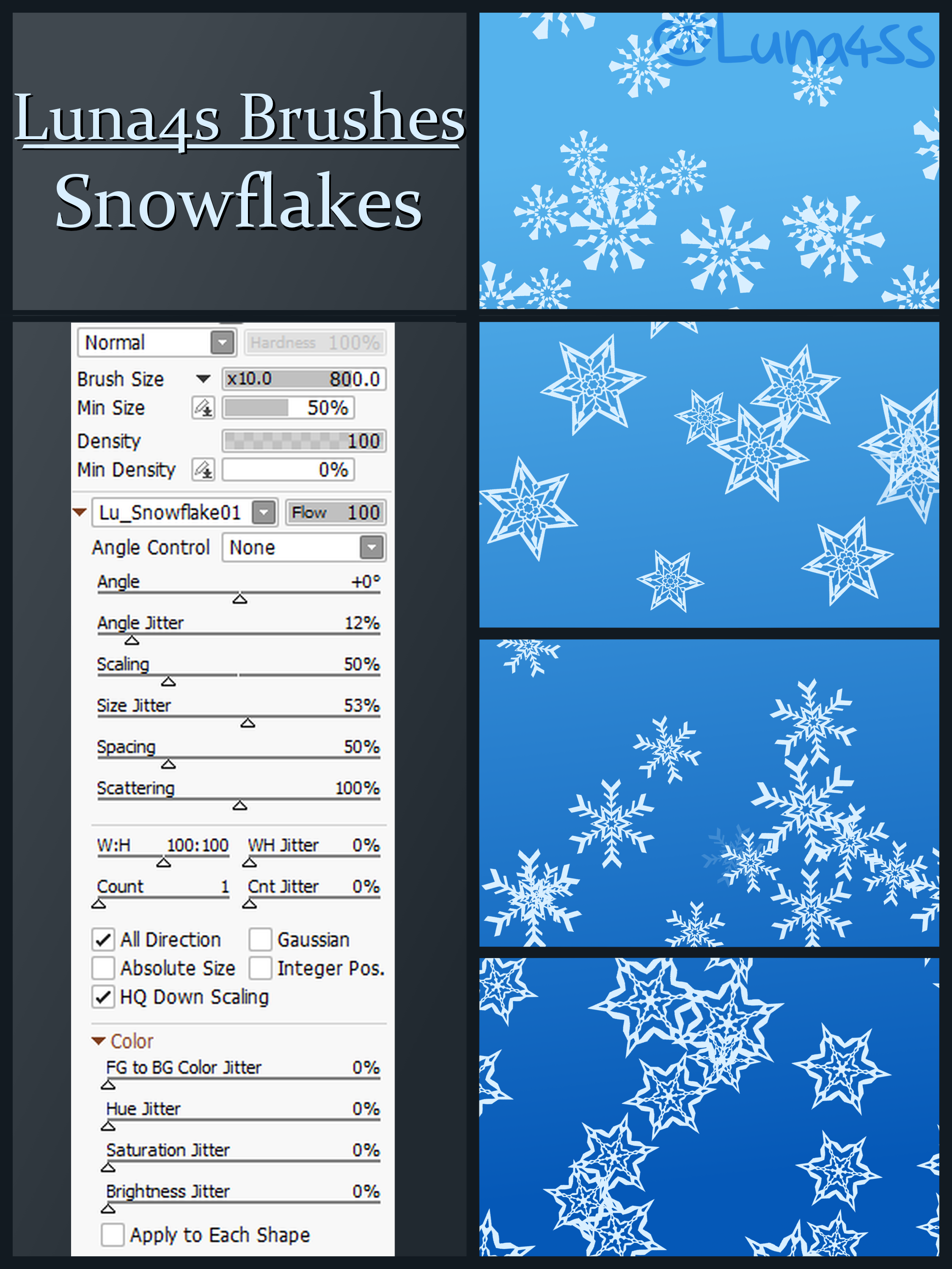 Snowflake Scatter Brushes SAI2 - Downloadable by Luna4s on