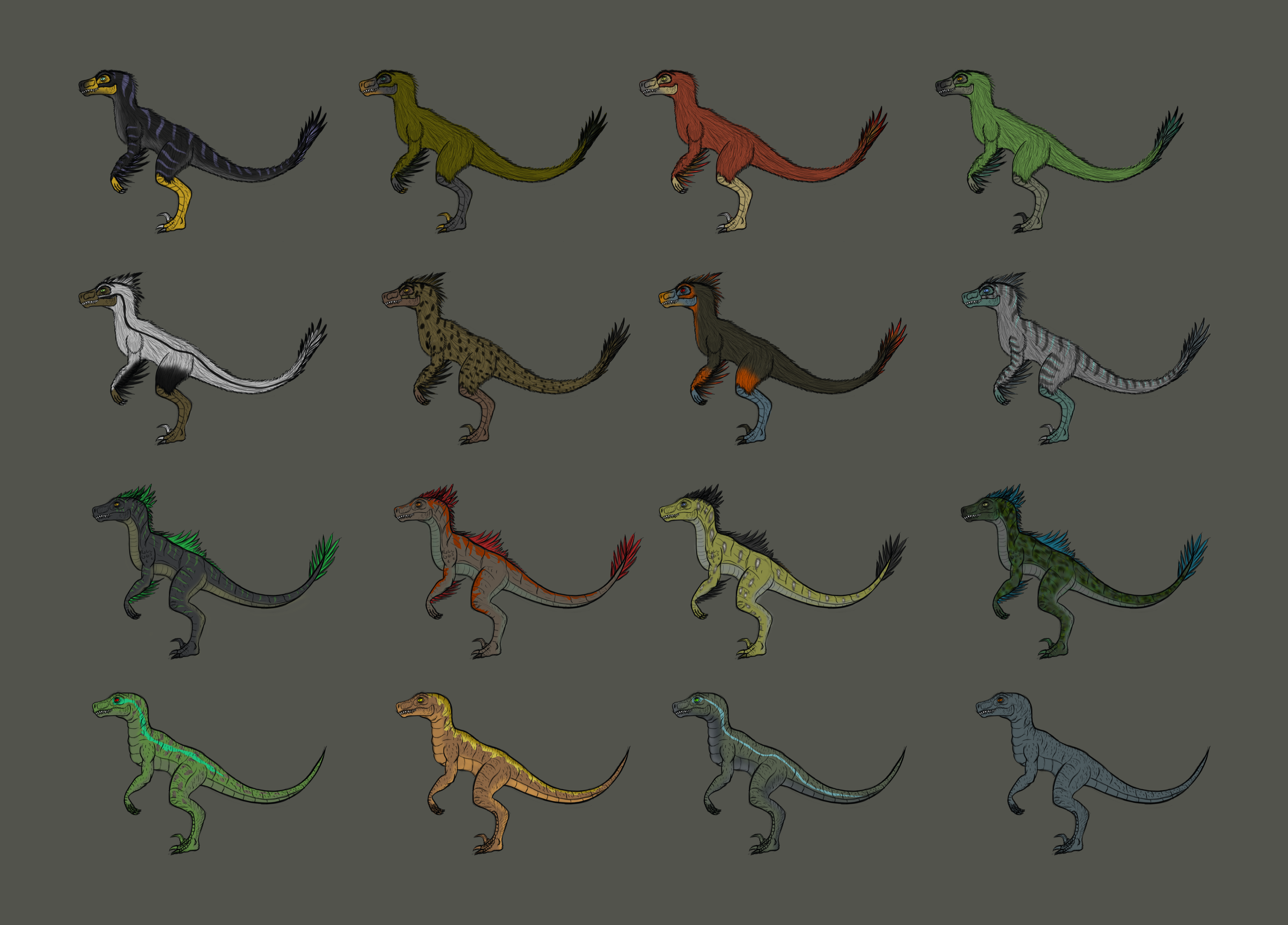 Raptor Variants by Johng117 on DeviantArt