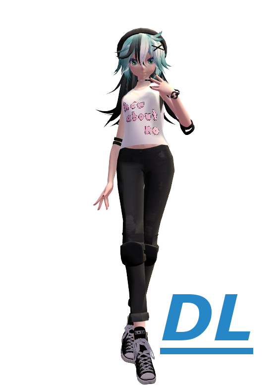 MMD Emo Skater Miku [Model DL] by K-chann on DeviantArt